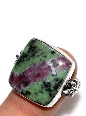 Ruby Zoisite Gemstone 925 Sterling Silver Handmade Ring